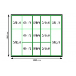 Lot de plats rectangulaires 1000 x 800 plexi normé GN