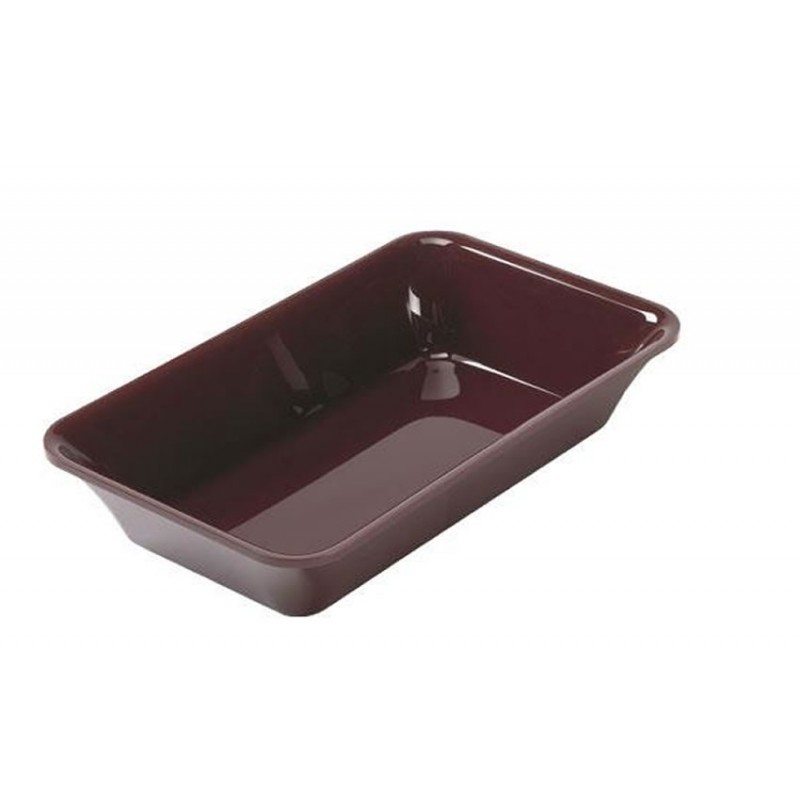 Plat rectangulaire plexi 265 x 162 x 50 mm normé GN1/4 couleur bordeaux