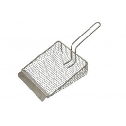 Pelle à frites plate en inox avec racleur