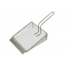 Pelle à frites plate en inox avec racleur