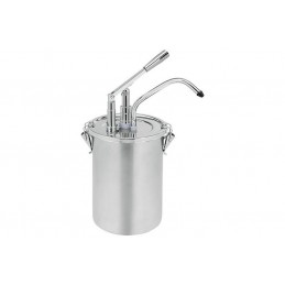 Pompe à sauce en inox avec récipient de 4.5 litres avec couvercle