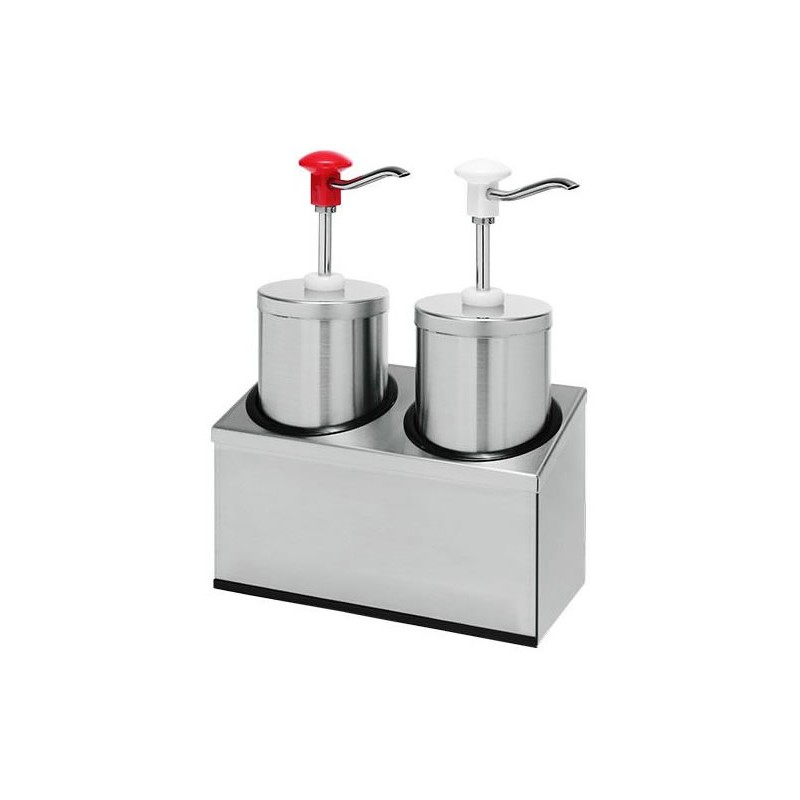 Pompe à sauce double standard 2.25 litres en inox Pompe à sauce double standard 2.25 litres en inox