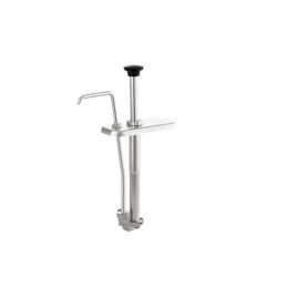 Pompe et couvercle inox verticale pour sauces liquides.