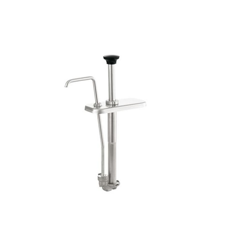 Pompe et couvercle inox verticale pour sauces liquides.