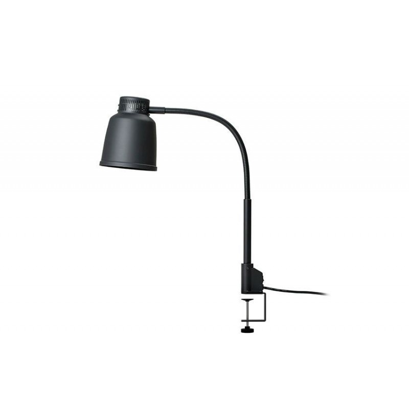 Lampe chauffante autonome avec pince 250 W noir.