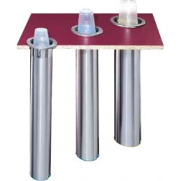 Distributeur de gobelet vertical ou oblique à encastrer 56-81 mm, différentes utilisations.