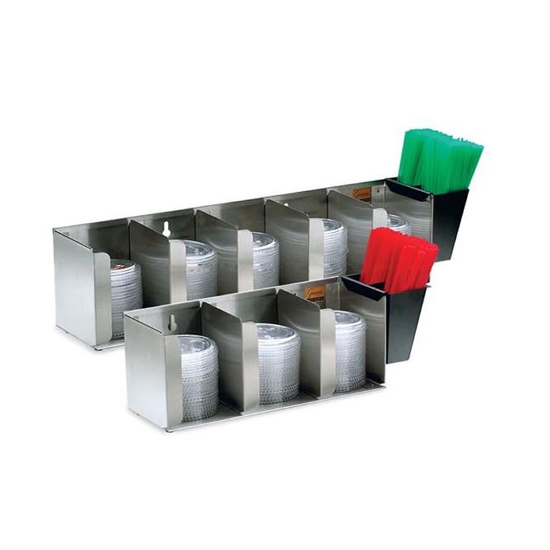 Distributeur de couvercle et de pailles 5 compartiments Distributeur de couvercle et de pailles 5 compartiments