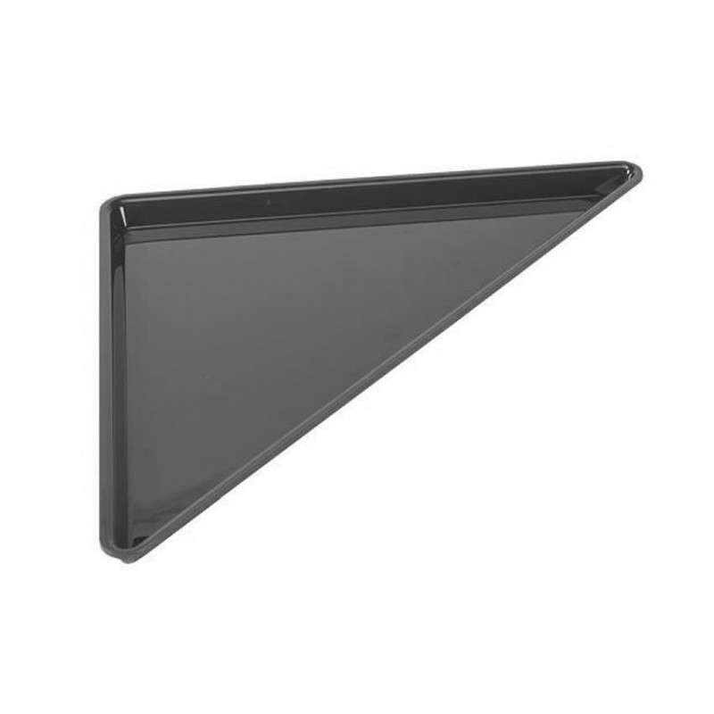 Plat grand triangle en plexi 400 mm pour vitrine couleur noir