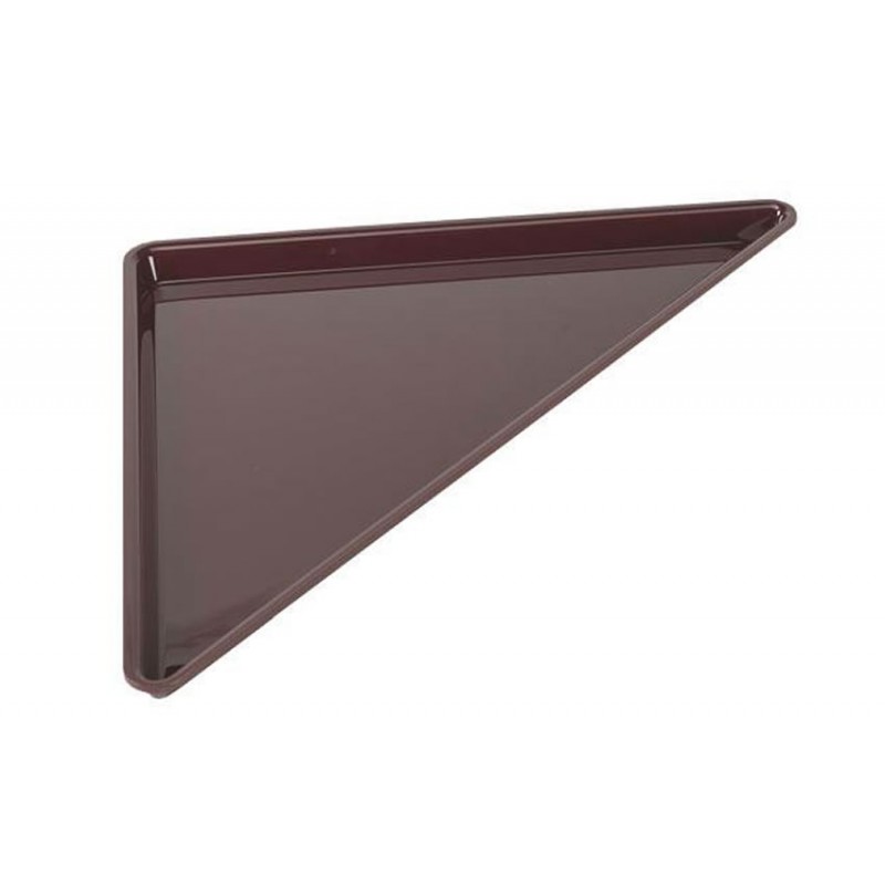 Plat grand triangle en plexi 400 mm pour vitrine couleur bordeaux