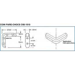 Coin de raccord 97 mm pour bande pare-choc