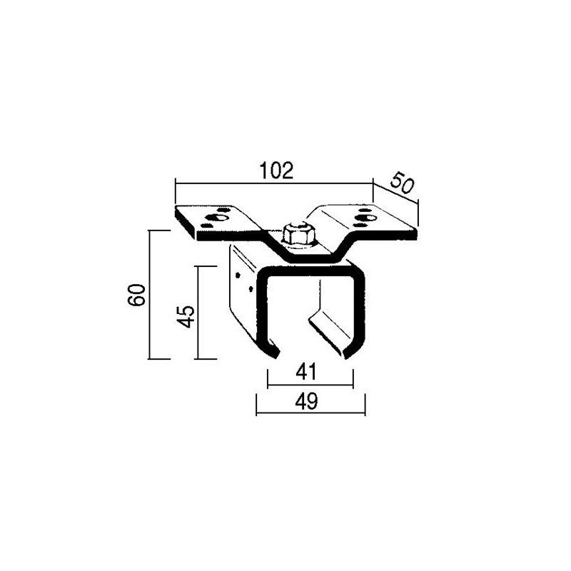 Support de rail plafonnier