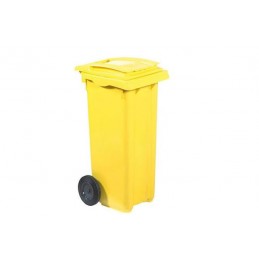 Conteneur à déchets sur roues 120 litres jaune