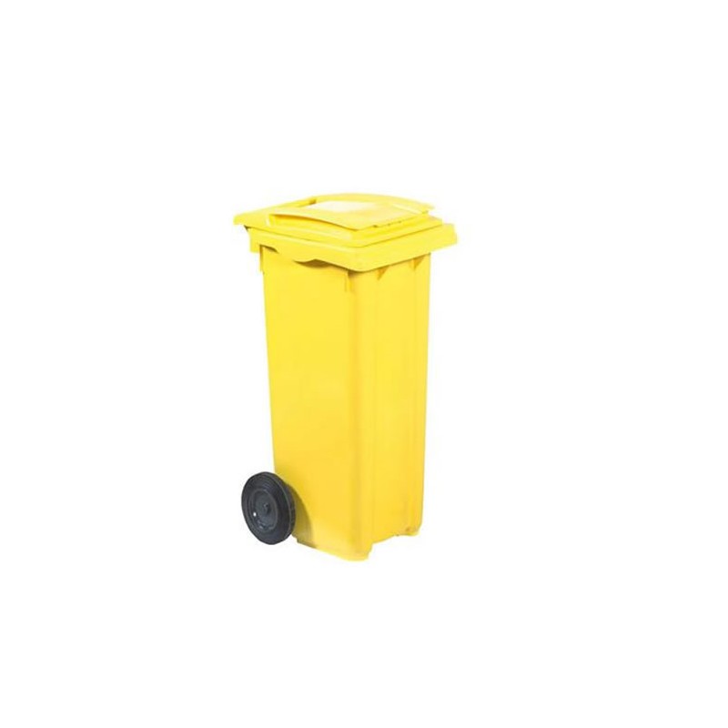 Conteneur à déchets sur roues 120 litres jaune
