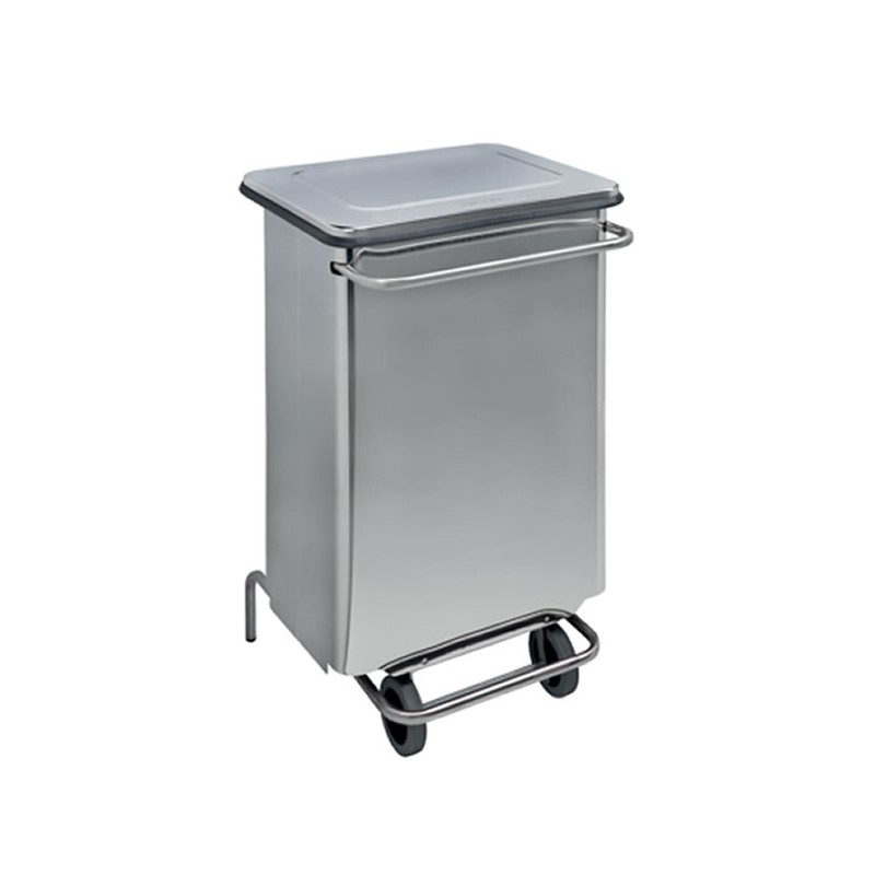 Conteneur à déchets anti-feu inox 70 litres à pédale