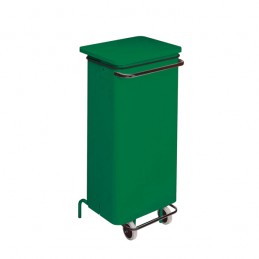 Conteneur mobile acier 110 litres à pédale de couleur vert