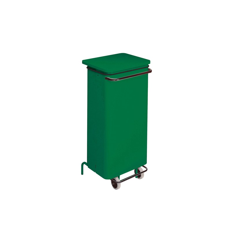 Conteneur mobile acier 110 litres à pédale de couleur vert
