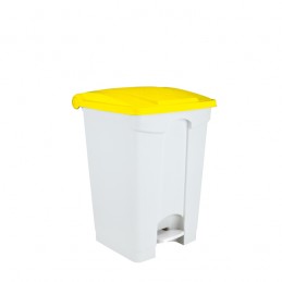 Conteneur à pédale de 45 litres couvercle jaune.