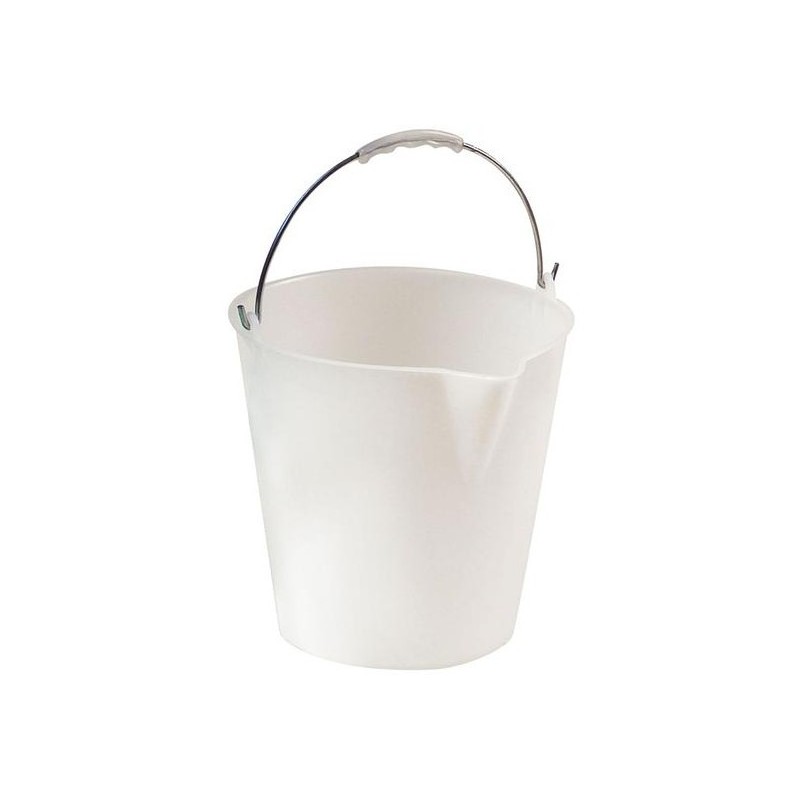 SEAU PLASTIQUE BLANC 20 L EMBOITABLE AVEC COUVERCLE