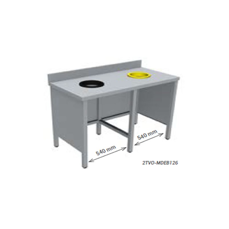 Meuble de tri inox ou sans rampe à plateaux.