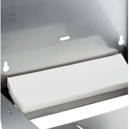 Distributeur d'essuies-mains inox 500 feuilles brillant : mise en place des feuilles