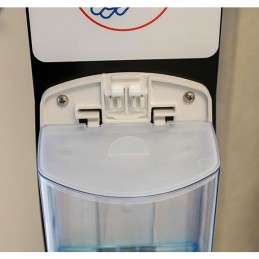 Distributeur de savon ou de gel hydroalcoolique manuel 900 ml: vue du réservoir.