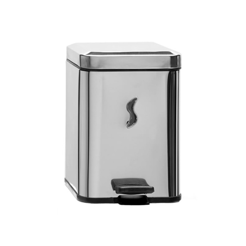 Poubelle 50 litres noir brillant inox brossé de ML-Design