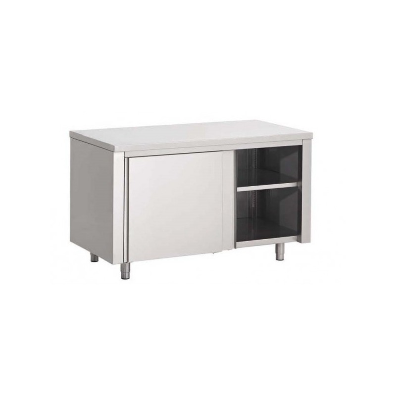 Meubles bas largeur 600 mm central inox AISI 304 portes coulissantes