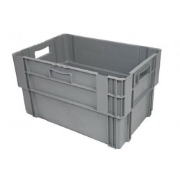 Bac euronorm gris 600 x 400 mm plein - 60 litres