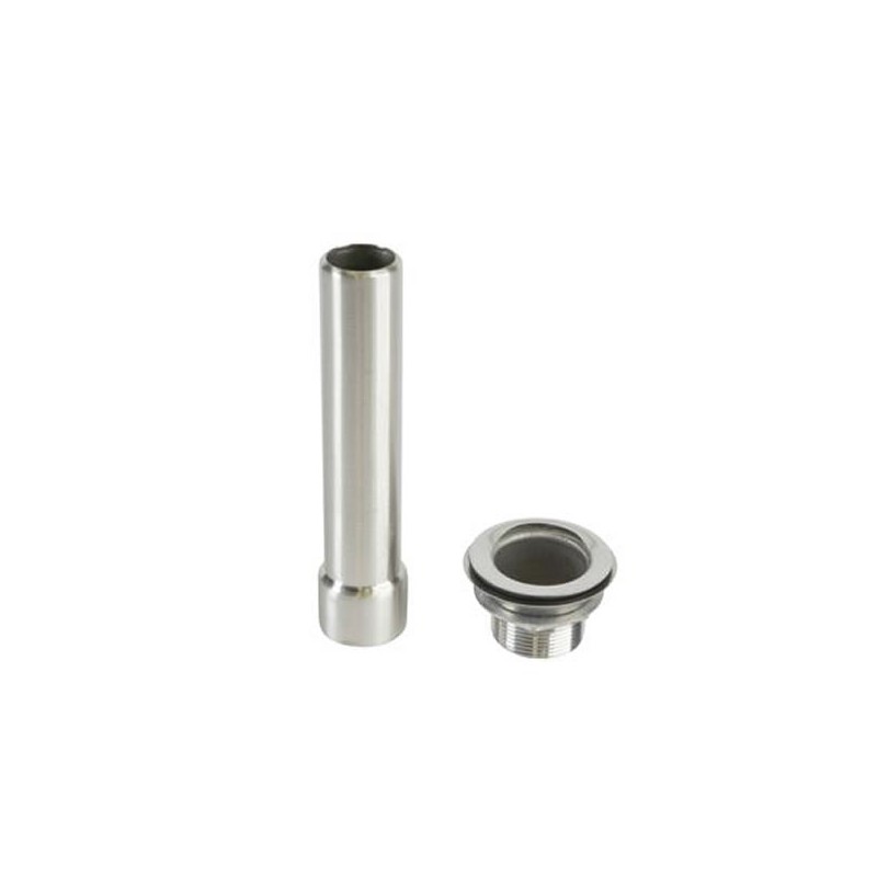 Ensemble surverse inox AISI 304 avec bonde hauteur 170 mm.