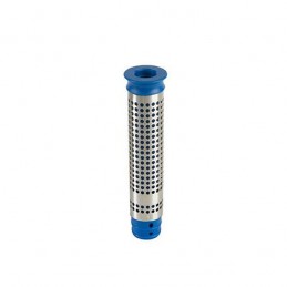 Tube de surverse inox avec filtre et tube bleu hauteur 155 mm