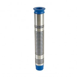 Tube de surverse inox avec filtre et tube bleu hauteur 255 mm