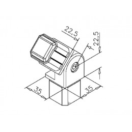 Raccord orientable inox 35 mm : dimensions
