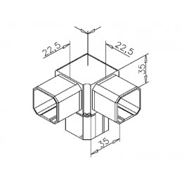 Raccord à 90 degrés plus 1 départ à 90 : dimensions