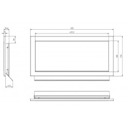 Vide-déchets 482 mm basculant encastrable inox, les dimensions.