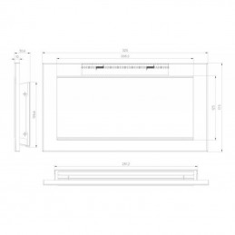 Vide-déchets 326 mm basculant encastrable inox, dimensions.