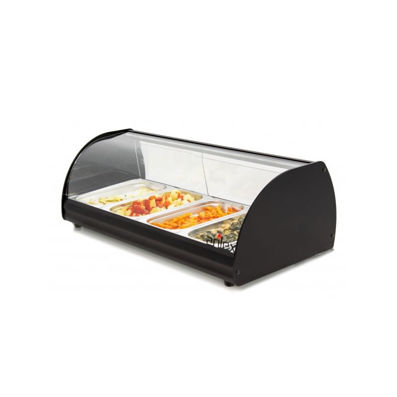 Vitrine chaude 800 W avec 4 bacs GN1/3