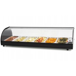 Vitrine chaude 1000 W avec 6 bacs GN1/3