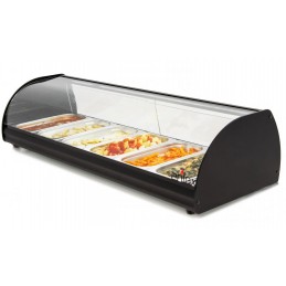 Vitrine chaude 1000 W avec 6 bacs GN1/3