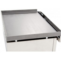 Plancha à gaz 2 bruleurs 610x457 mm en acier laminé de 6 mm