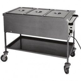 Chariot bain-marie 3 cuves GN1/1