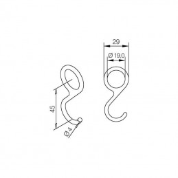 Crochet inox diamètre 19 mm