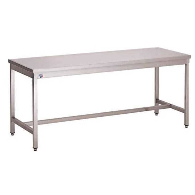 Tables soudées bords droits pieds carrés inox