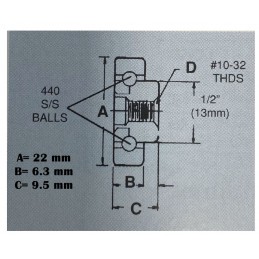 Roulement à billes avec trou fileté inox diamètre 22