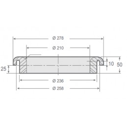 Joint de vide-ordures diamètre 235 mm à encastrer