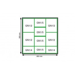 Kit de plateaux rectangulaires pour comptoir 800x800 mm