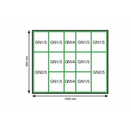 Kit de plateaux rectangulaires pour comptoir 1000x800 mm