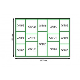 Kit de plateaux rectangulaires pour comptoir 1200x800 mm