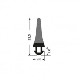 Joint 34 mm à clipser pour porte battantes