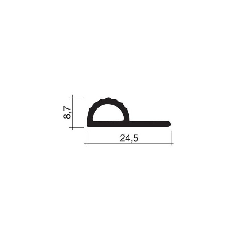 Joint 24.5 x 8.7 mm en caoutchouc bleu-gris pour porte
