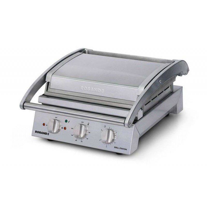 Grill station 2200W pour 6 sandwiches avec plaque supérieure striée Grill station 2200W pour 6 sandwiches avec plaque supérieure striée